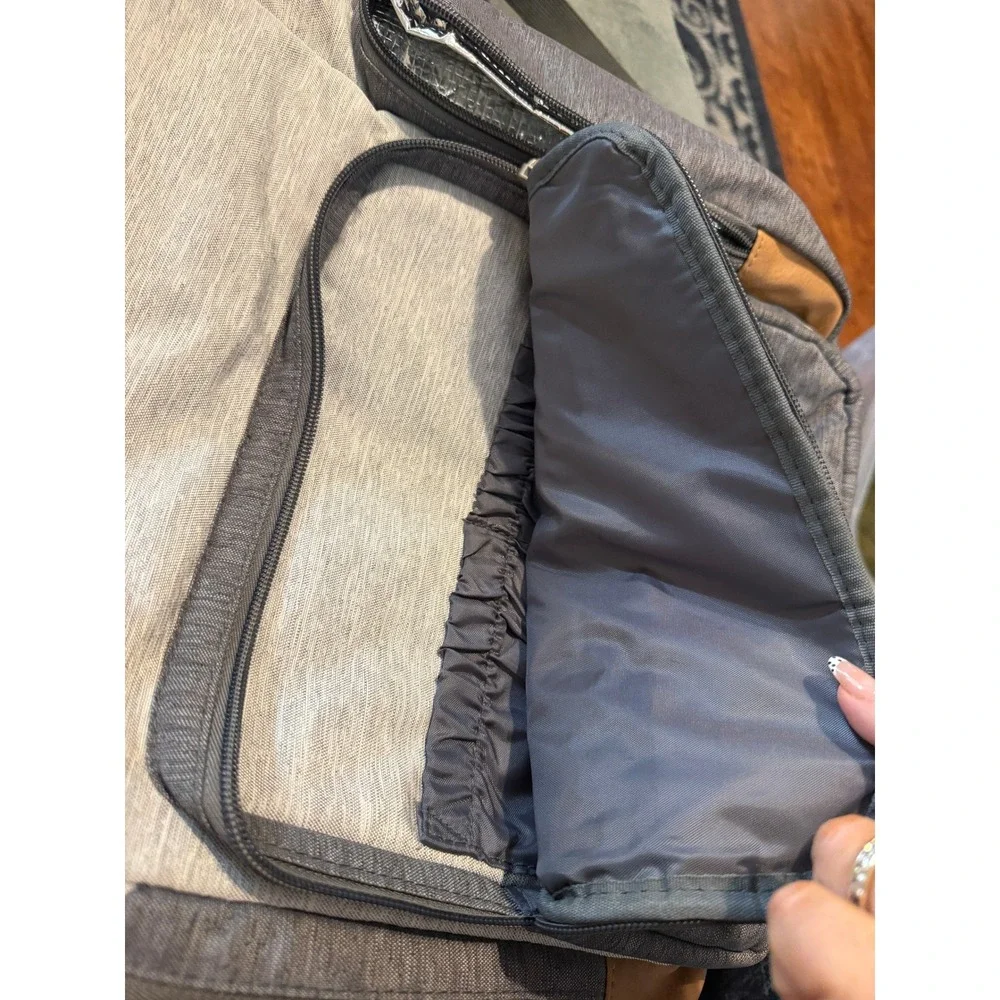 Eddie Bauer Diaper Bag Backpack Unisex Large Grey Good Insulated Wipes Pocket